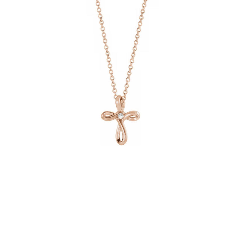 Diamond Incrusted Infinity Cross Necklace - Main Image