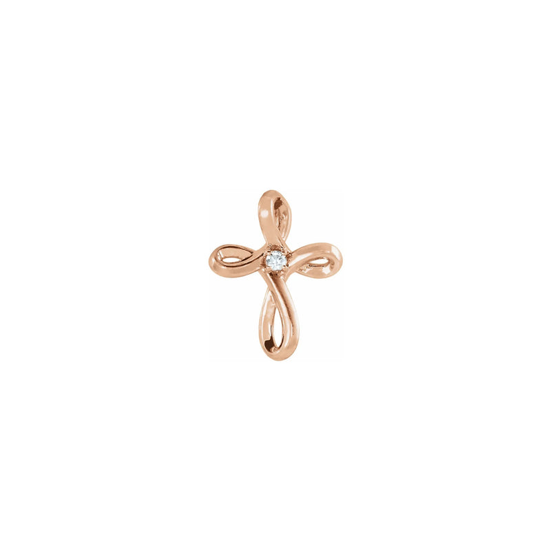 Diamond Incrusted Infinity Cross Pendant rose (14K) front - Popular Jewelry - New York