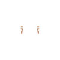 Diamond Incrusted Spike Stud Earrings rose (14K) front - Popular Jewelry - Njujork