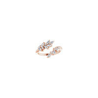 Diamanta Laŭra Kronringo leviĝis (14K) antaŭ - Popular Jewelry - Novjorko