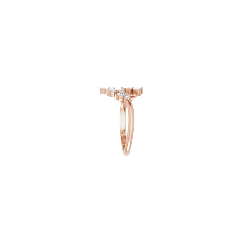 Diamond Laurel Wreath Ring rose (14K) side  - Popular Jewelry - New York