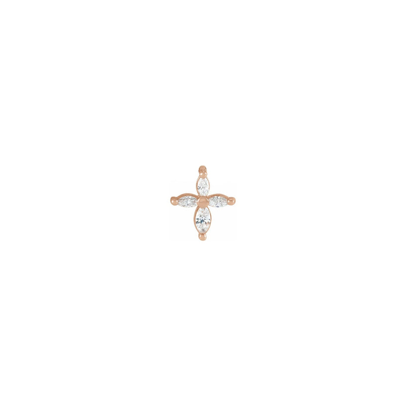 Diamond Marquise Cross Pendant rose (14K) front - Popular Jewelry - New York
