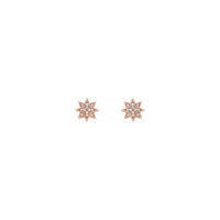 Diamond North Star Stud Earrings rose (14K) front - Popular Jewelry - New York