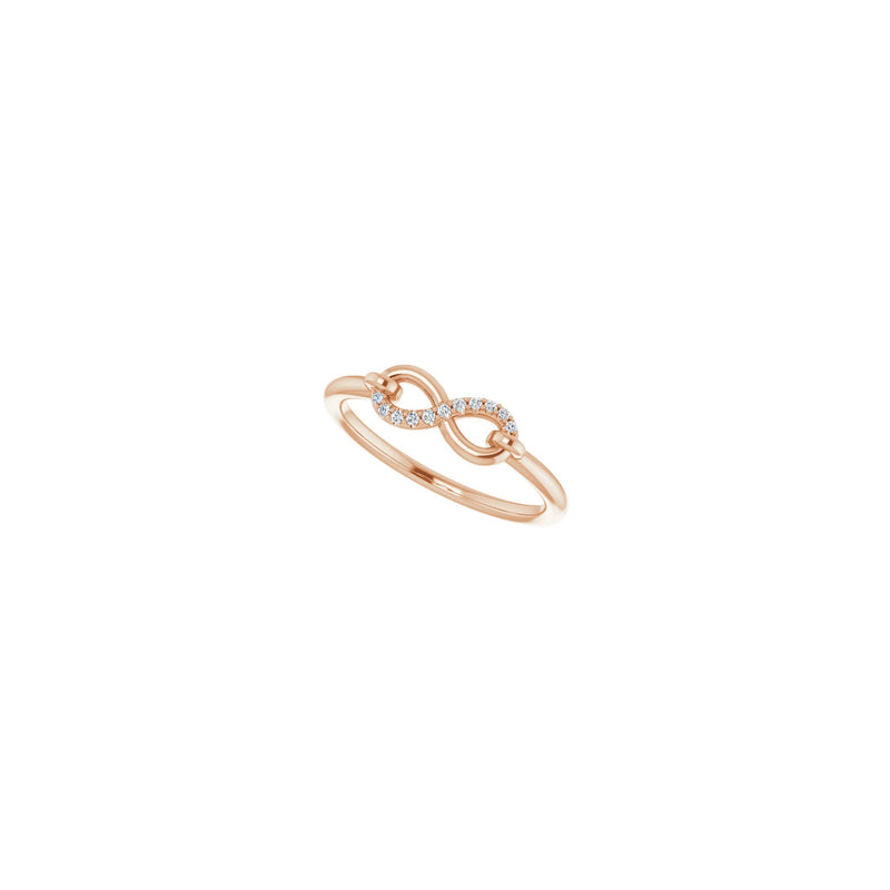 Diamond Semi-Accented Infinity Ring rose (14K) diagonal - Popular Jewelry - New York