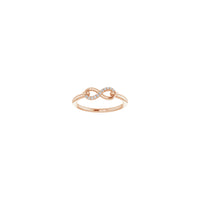 Diamond Semi-Accented Infinity Ring rose (14K) front - Popular Jewelry - New York