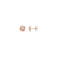 Diamond Solitaire Knot Stud Earrings rose (14K) main - Popular Jewelry - New York