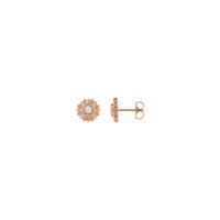 Diamond Solitaire Sun Stud Earrings rose (14K) main - Popular Jewelry - New York