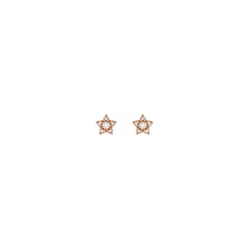 Diamond Star Stud Earrings rose (14K) front - Popular Jewelry - New York