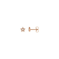 Diamond Star Stud Ouerréng rose (14K) main - Popular Jewelry - New York
