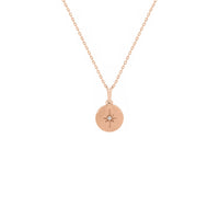 Diamond Starburst Medallion Necklace Rose (14K) алдыңкы - Popular Jewelry - Нью-Йорк