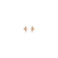 Diamond Starburst Stud Earrings rose (14K) front - Popular Jewelry - New York
