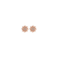 Диамонд Сун Студ наушнице ружа (14К) напред - Popular Jewelry - Њу Јорк