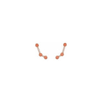 Diamond and Coral Cabochon Ear Climbers rose (14K) front - Popular Jewelry - New York