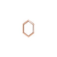 Elongated Hexagon Contour Pendant rose (14K) front - Popular Jewelry - New York
