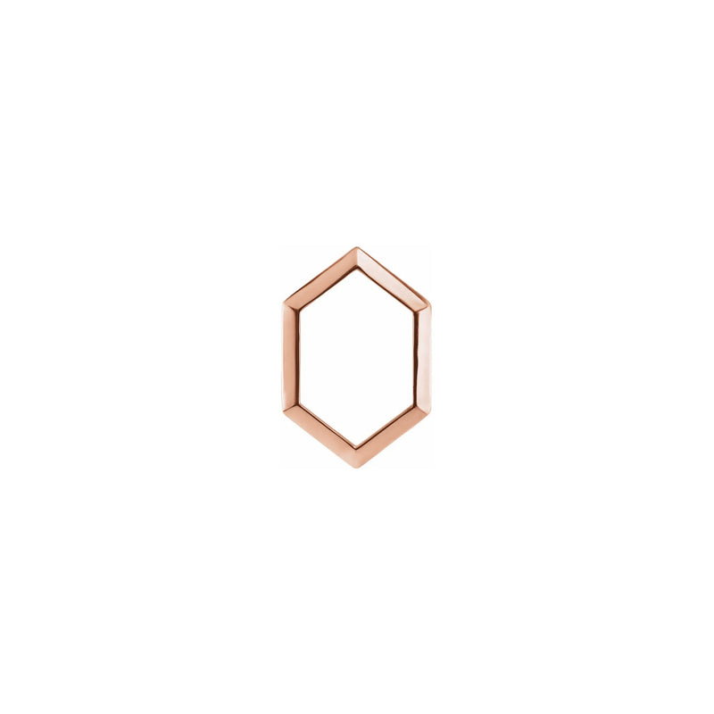 Elongated Hexagon Contour Pendant rose (14K) front - Popular Jewelry - New York