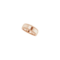 Engravable Beaded Ring rose (14K) diagonal - Popular Jewelry - New York