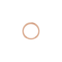 Grawerowany pierścionek z koralikami w kolorze róży (14K) - Popular Jewelry - Nowy Jork