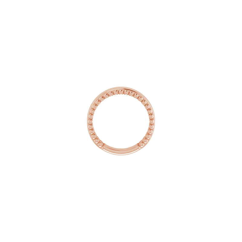 Engravable Beaded Ring rose (14K) setting - Popular Jewelry - New York