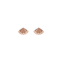 Fan Stud Earrings rose (14K) front - Popular Jewelry - New York