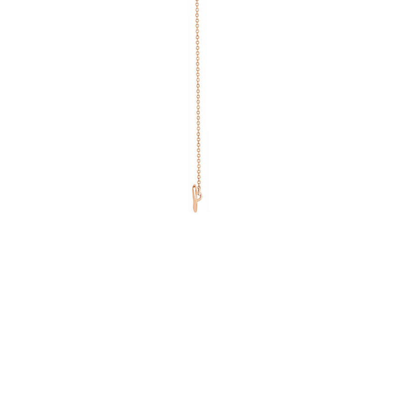 Feather Necklace rose (14K) side - Popular Jewelry - New York