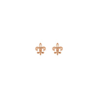 Fleur-de-lis സ്റ്റഡ് കമ്മലുകൾ റോസ് (14K) മുന്നിൽ - Popular Jewelry - ന്യൂയോര്ക്ക്