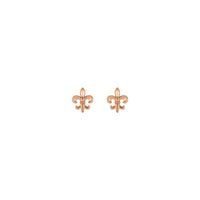 Fleur-de-lis Stud Earrings rose (14K) front - Popular Jewelry - New York