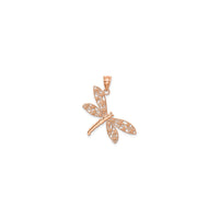 Flowery Dragonfly Pendant (14K) front - Popular Jewelry - New York
