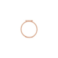 Heart Beaded Stackable Signet Ring rose (14K) setting - Popular Jewelry - New York
