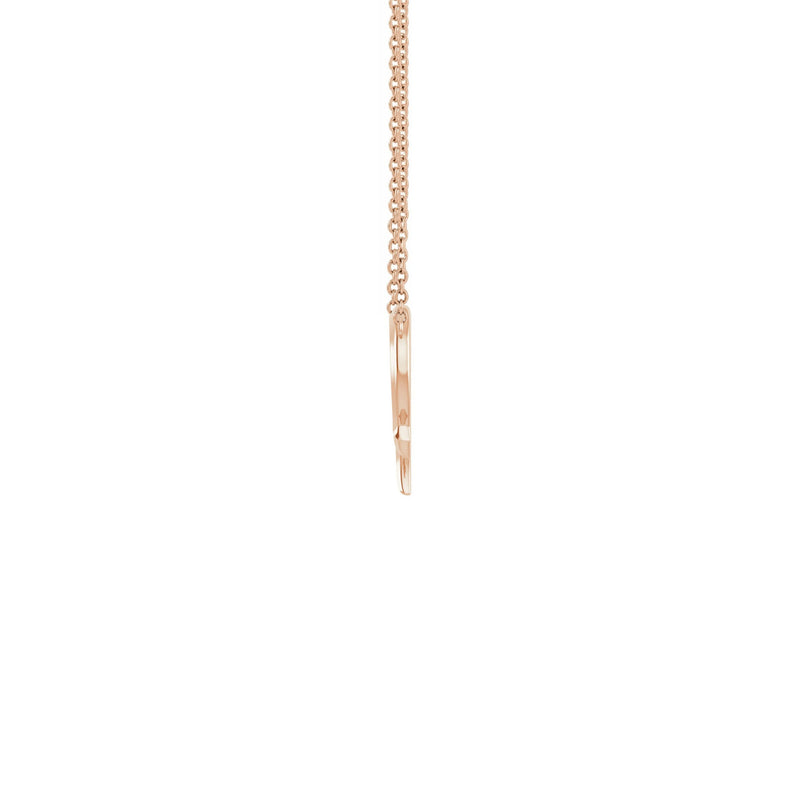 Heart Cross Necklace rose (14K) side - Popular Jewelry - New York
