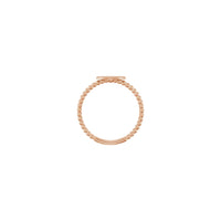 Horisontaalse ovaalse helmestega virnastatav märgisõrmuse roosi (14K) seade - Popular Jewelry - New York