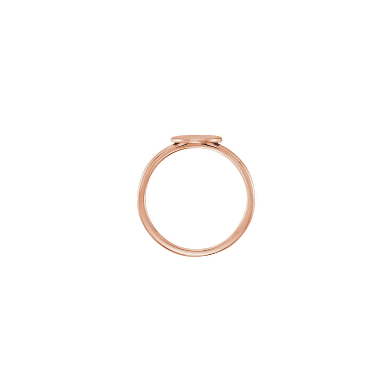 Horizontal Oval Stackable Signet Ring rose (14K) setting - Popular Jewelry - New York