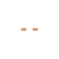 Kissy Lips Stud Auskarai rožiniai (14K) priekyje - Popular Jewelry - Niujorkas