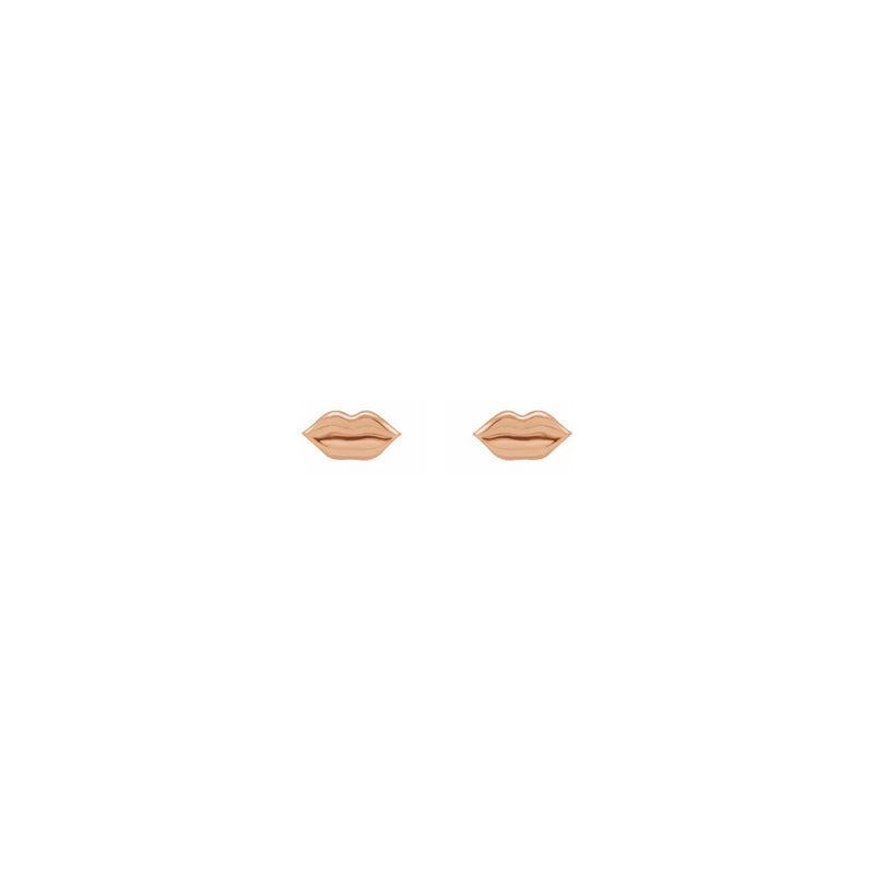 Kissy Lips Stud Earrings rose (14K) front - Popular Jewelry - New York