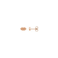 Kissy Lips Stud-Orelringoj rozaj (14K) ĉefa - Popular Jewelry - Novjorko