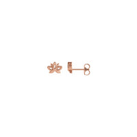 Cododd prif glustdlysau Bridfa Cyfuchlin Blodau Lotus (14K) - Popular Jewelry - Efrog Newydd