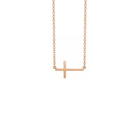Medium Sideways Cross Necklace rose (14K) vir - Popular Jewelry - New York
