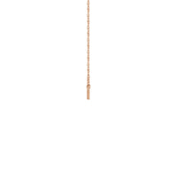 Srednja ogrlica s bočnim križem ruža (14K) strana - Popular Jewelry - New York