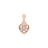 Mini Diamond Cluster Heart Pendant rose (14K) front - Popular Jewelry - New York