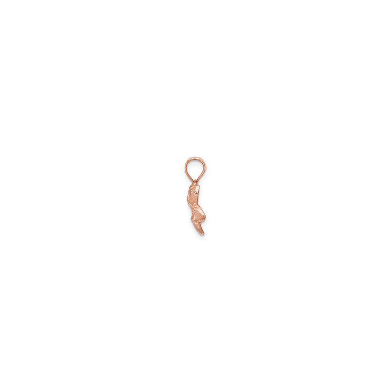 Mini Plumeria Pendant rose (14K) side - Popular Jewelry - New York
