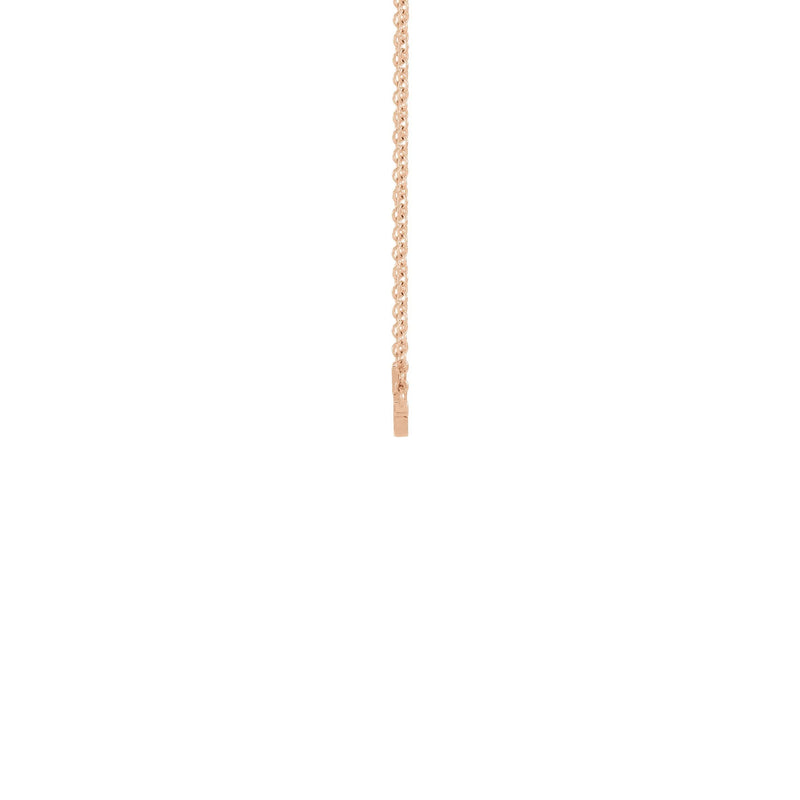 Mini Sideways Cross Necklace rose (14K) side - Popular Jewelry - New York