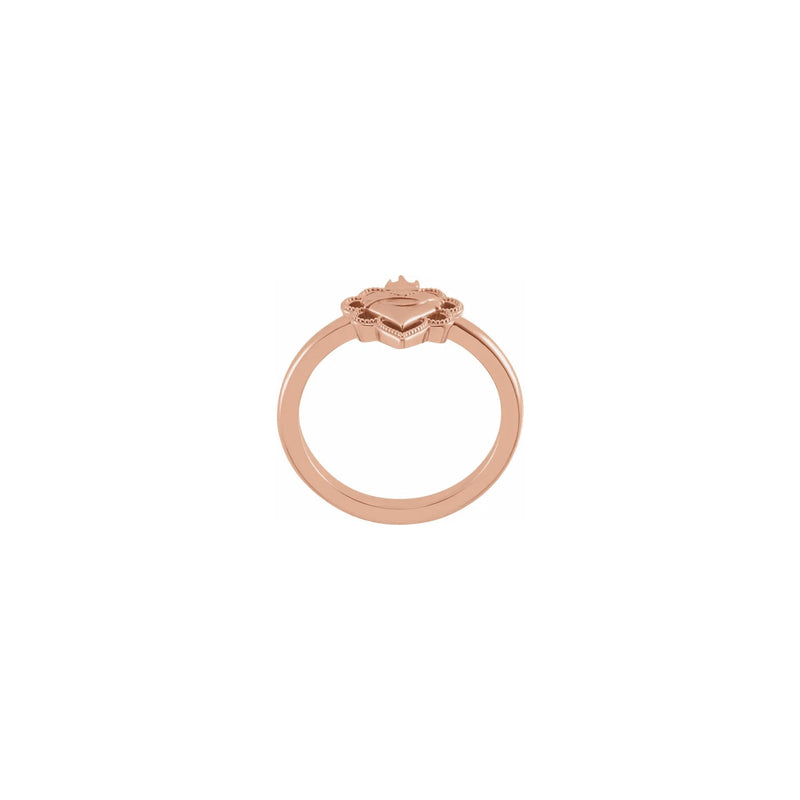 Negative Space Sacred Heart Ring rose (14K) setting - Popular Jewelry - New York