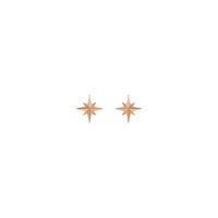 North Star Stud Earrings rose (14K) front - Popular Jewelry - New York