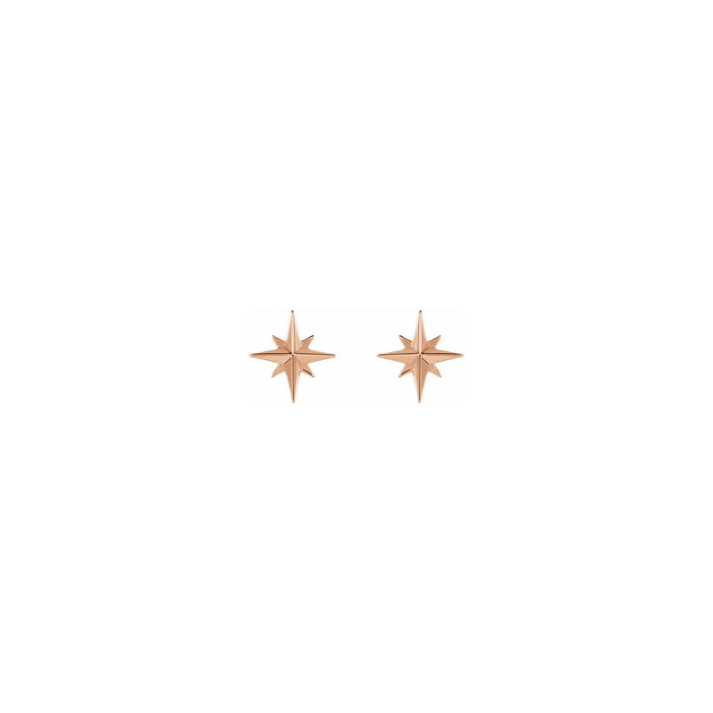 North Star Stud Earrings rose (14K) front - Popular Jewelry - New York