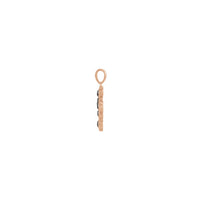オニキス カボション クロス ペンダント ローズ (14K) サイド - Popular Jewelry - ニューヨーク