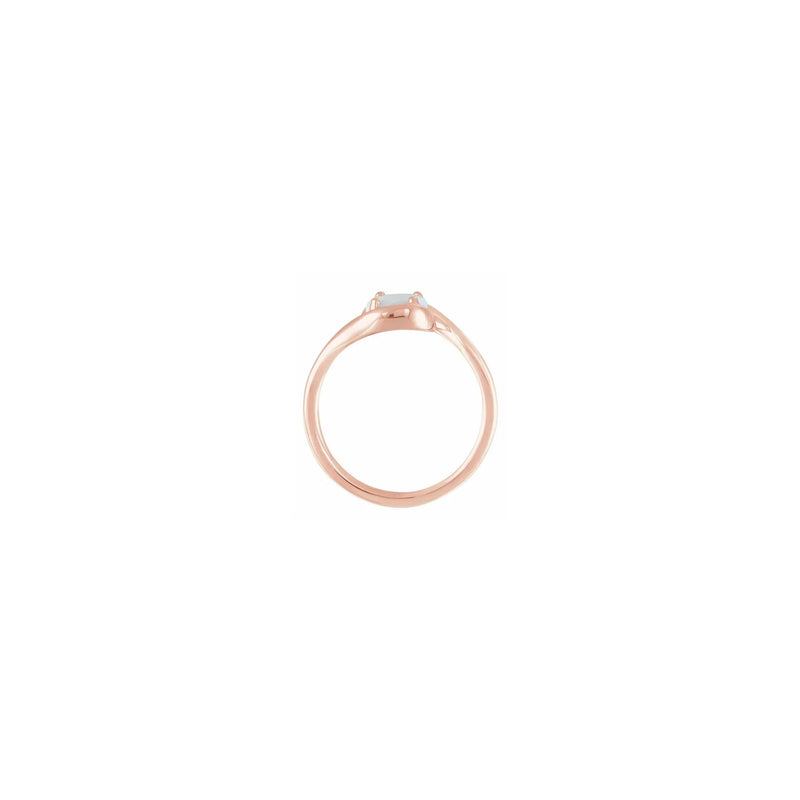 Opal Round Bypass Ring rose (14K) setting - Popular Jewelry - New York