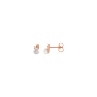 Aretes de perlas y diamantes geométricos rosa (14K) principal - Popular Jewelry - Nueva York