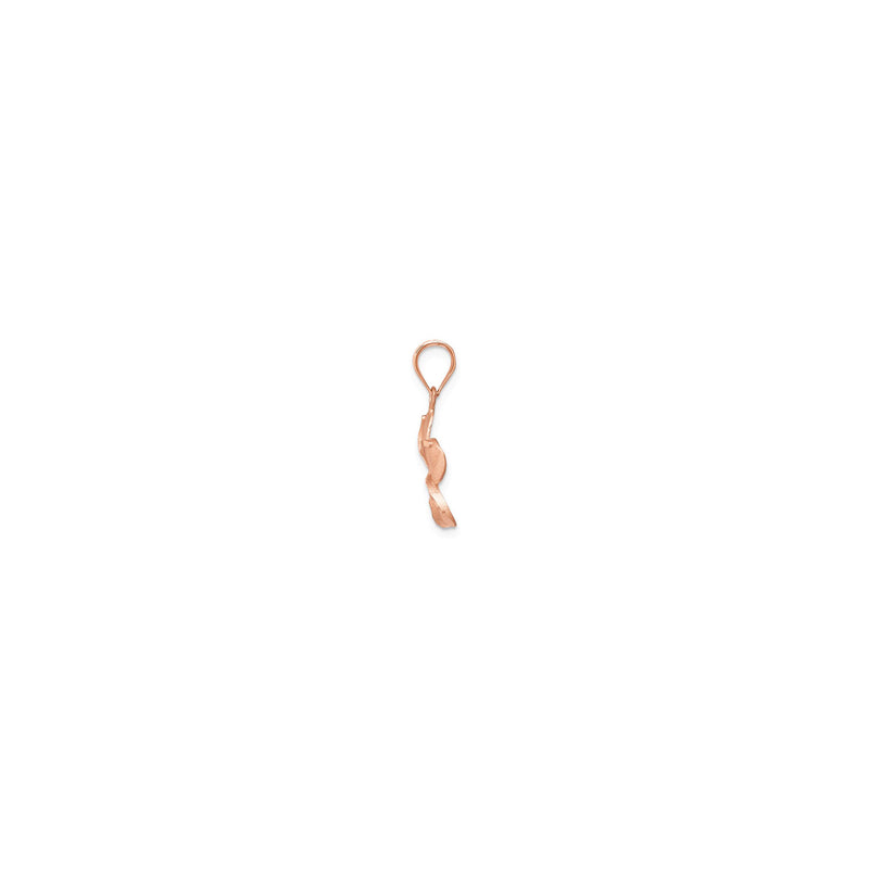 Plumeria Satin Pendant rose (14K) side - Popular Jewelry - New York