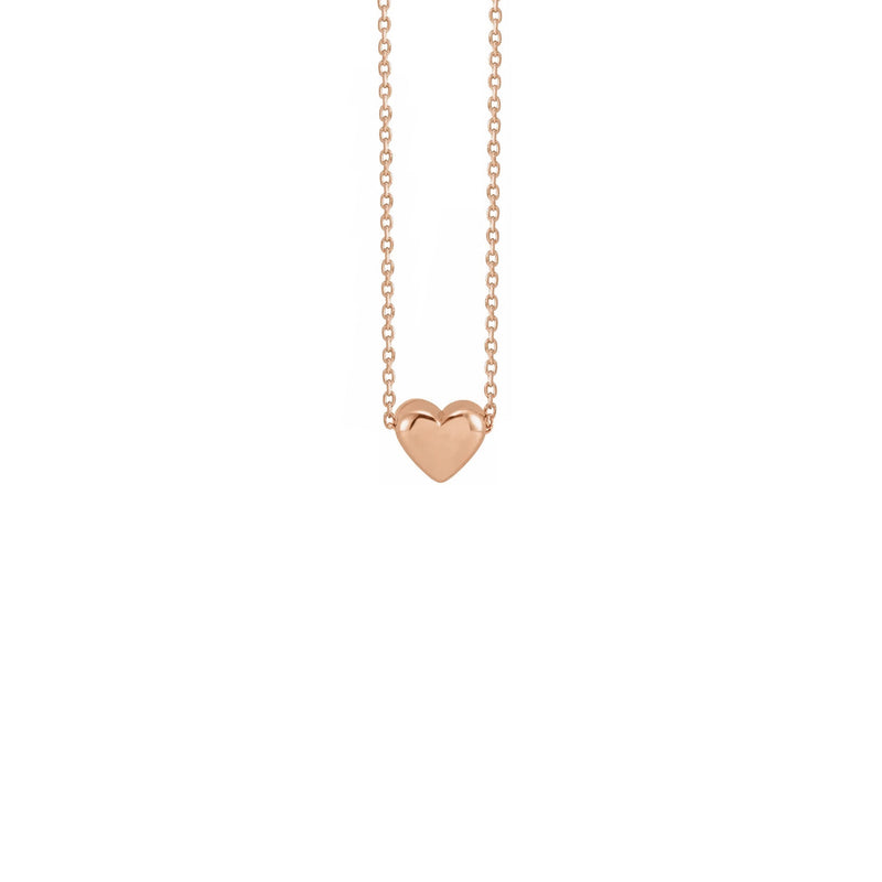 Puffy Heart Necklace rose (14K) front - Popular Jewelry - New York