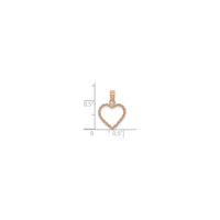 Привезак са контурним срцем (14К) Popular Jewelry - Њу Јорк