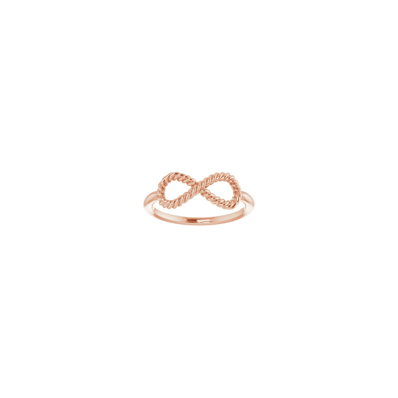 Rope Infinity Ring rose (14K) front - Popular Jewelry - New York